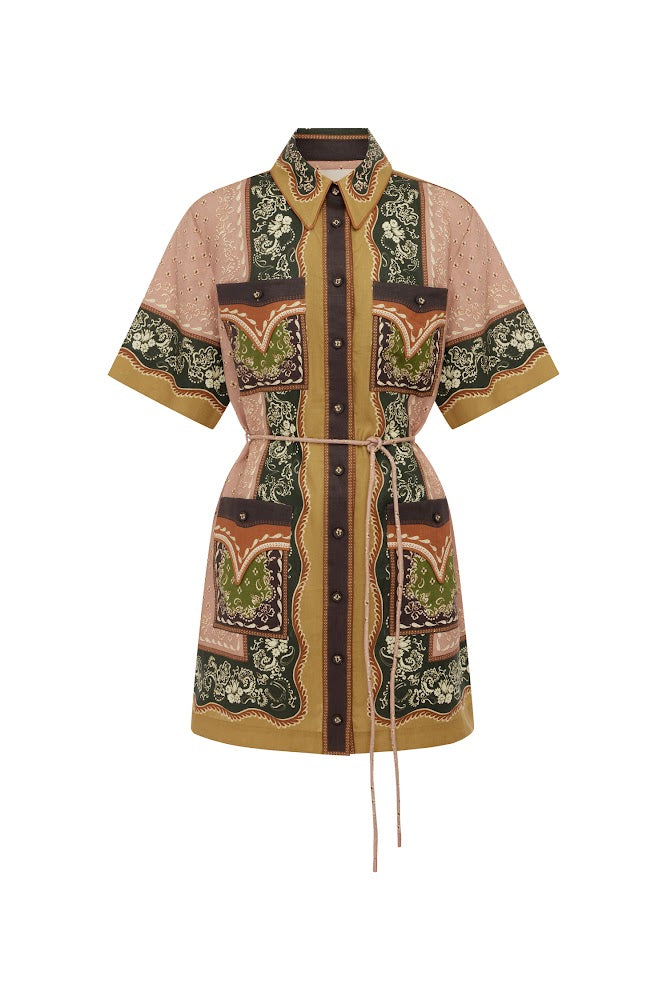 Darcey Mini Dress - Bandana Print