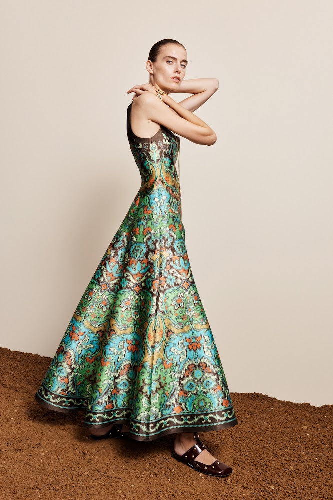 Charlotte Gown - Medallion Print