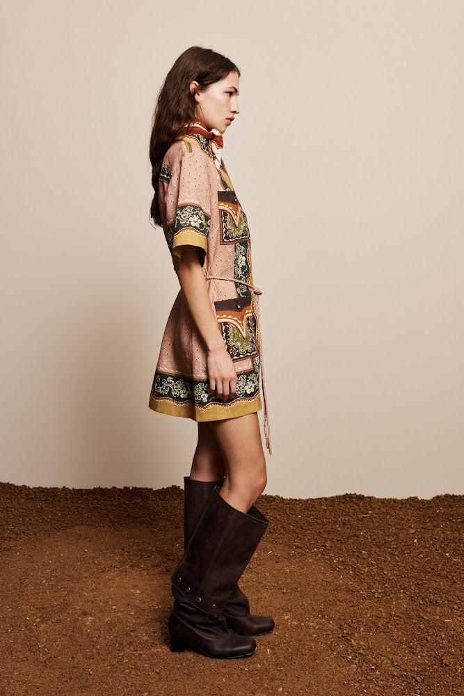 Darcey Mini Dress - Bandana Print