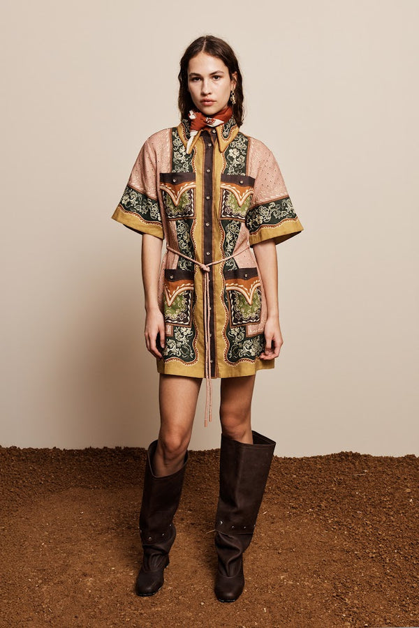 Darcey Mini Dress - Bandana Print