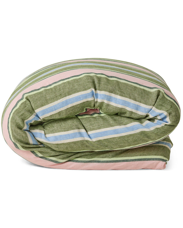 Cactus Stripe Linen Quilt Cover by Kip & Co