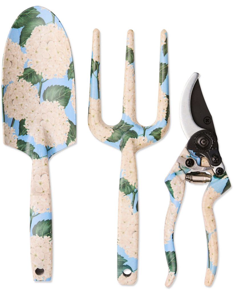 Hydrangea Blue Garden Tools and Gloves Set