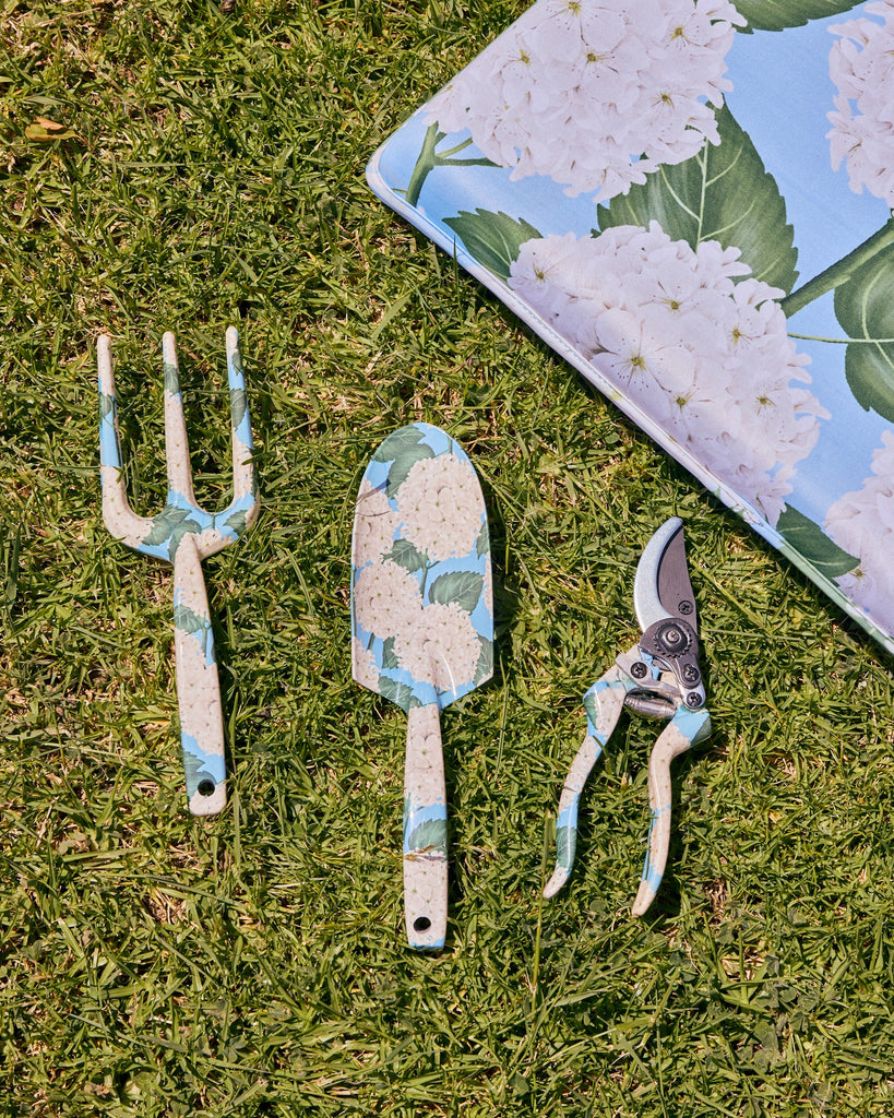 Hydrangea Blue Garden Tools and Gloves Set