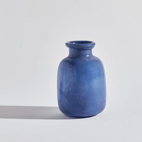jumbled ben David KAS Byron large vase handmade glass matte design blue indigo sculpture australia