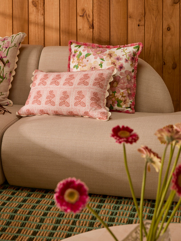 Prairie Pink 50cm Cushion styled