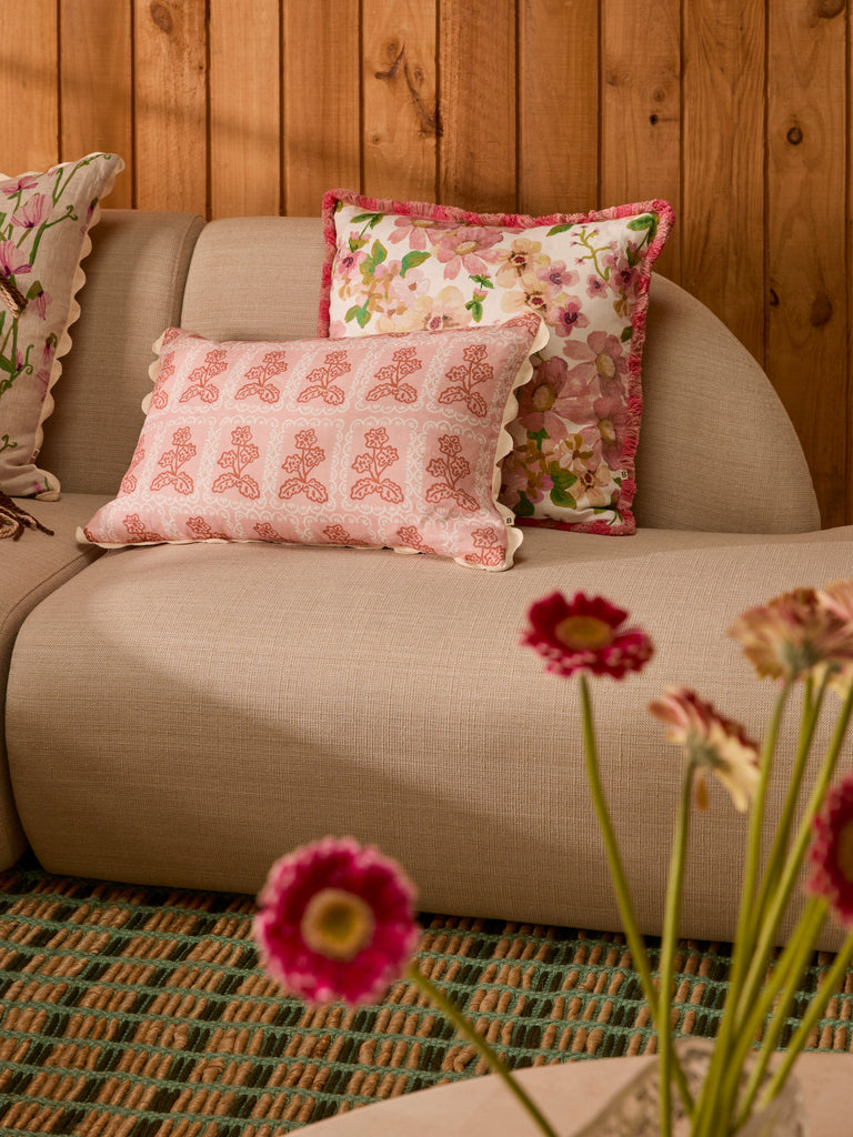 Prairie Pink 50cm Cushion styled