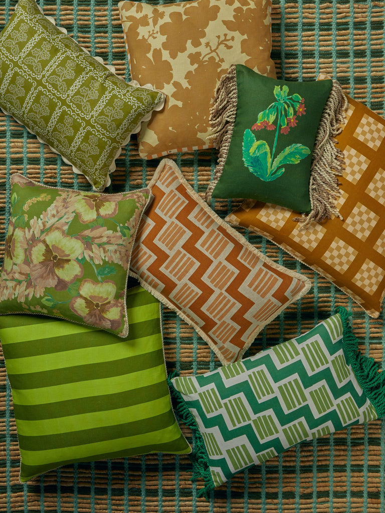 Mountain Floral Citrine 50cm Cushion styled
