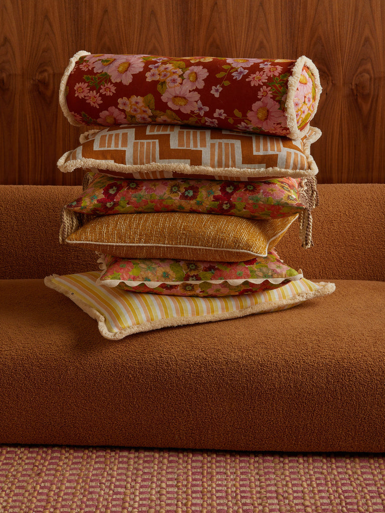 Rosemary Tan 60x40cm Cushion styled