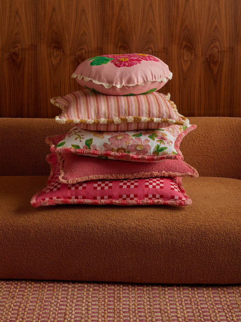 Prairie Pink 50cm Cushion styled