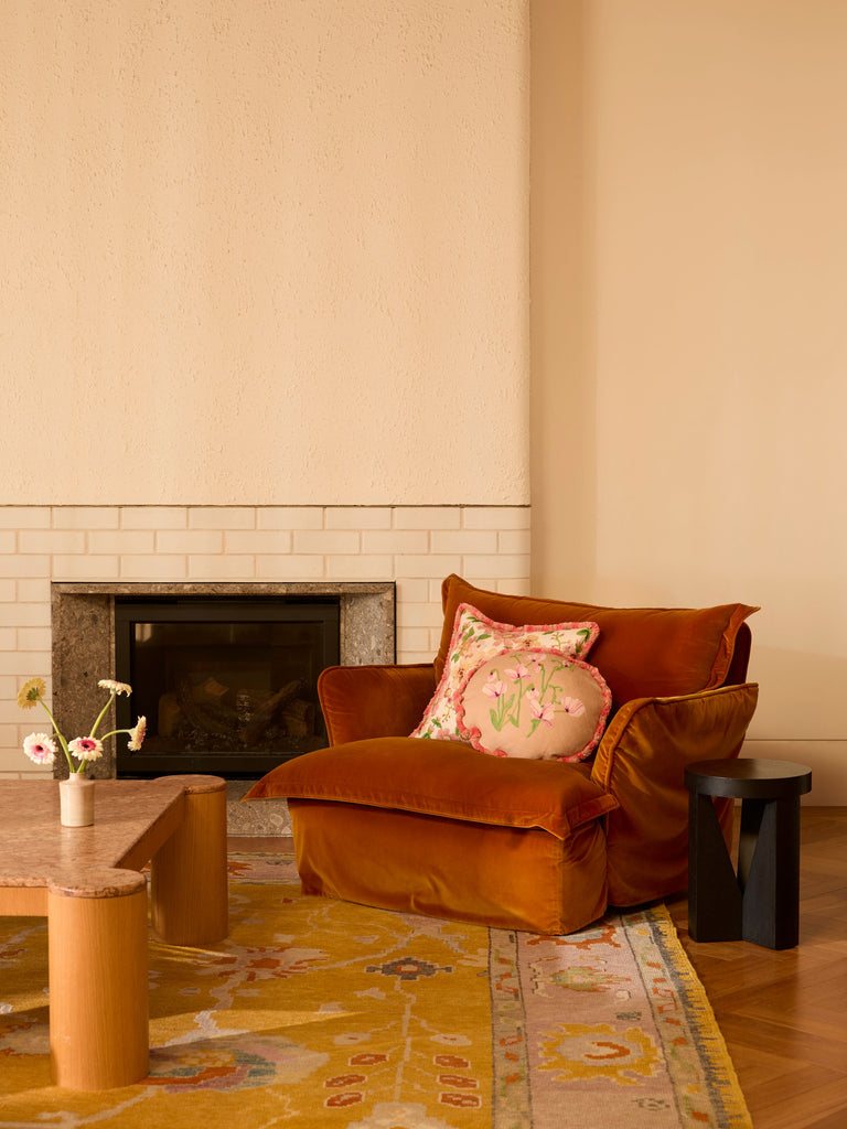 Prairie Pink 50cm Cushion styled