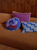Pansy Klein Blue 45cm Round Cushion styled