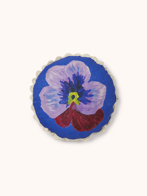 Pansy Klein Blue 45cm Round Cushion