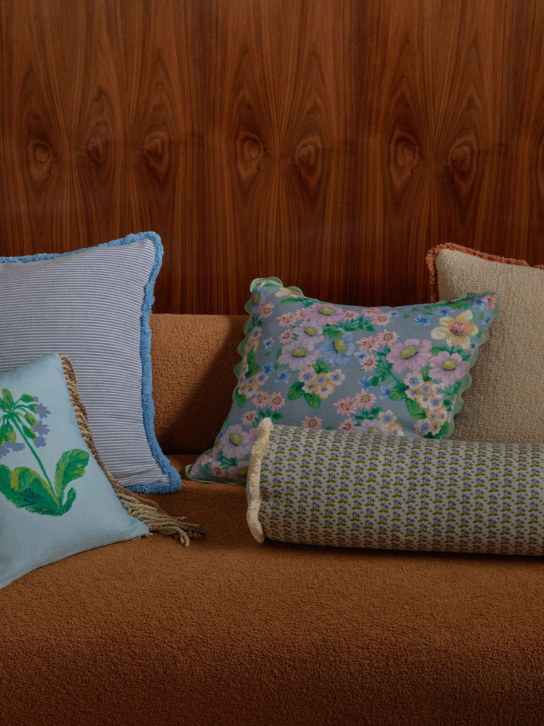 Buttercup Blue 50cm Cushion styled