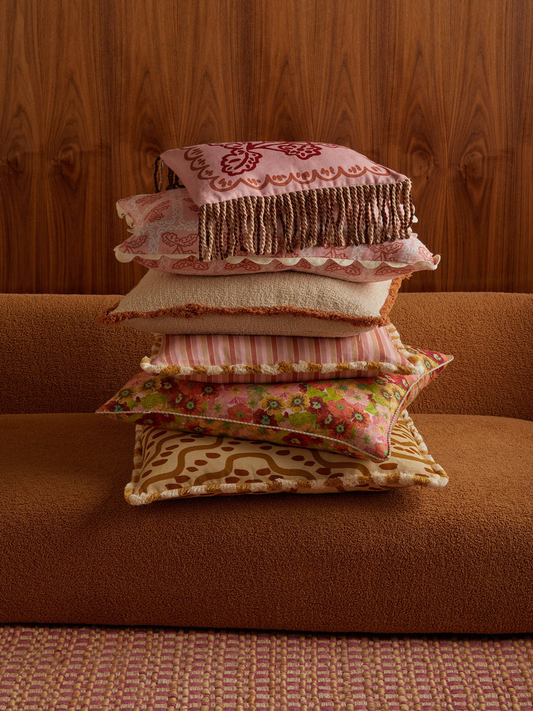 Rushes Wheat 60cm Cushion styled
