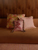 Garden Stripe Pink 50cm Cushion styled
