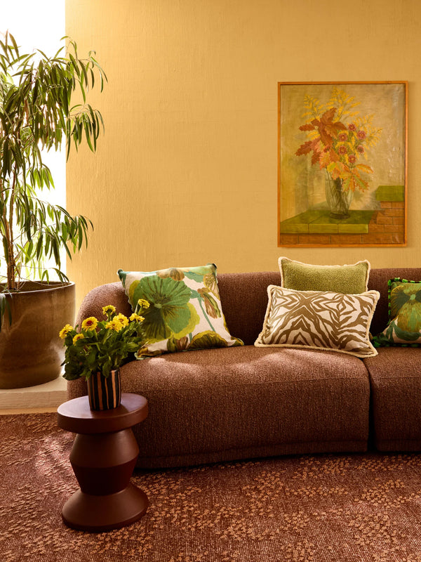 Grain Khaki 50cm Cushion styled living room