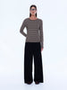 Piper Long Sleeve Stripe Top - Sand Stripe