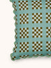 Lattice Blue 60cm Cushion styled living room
