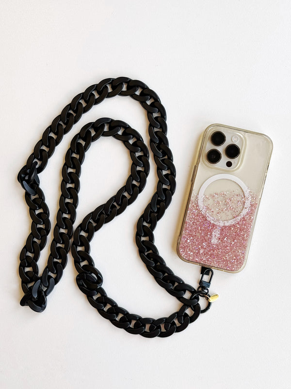 jumbled phone chain holder mobile hands free black chain salty safari accessory australia jumbledonline