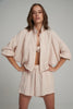 jumbled lilya melody jacket sandstone shirt collar zip front  lounge wear summer fashion womens Australia jumbledonliine