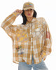 Patched Up Yellow Flannel Western Shirt
