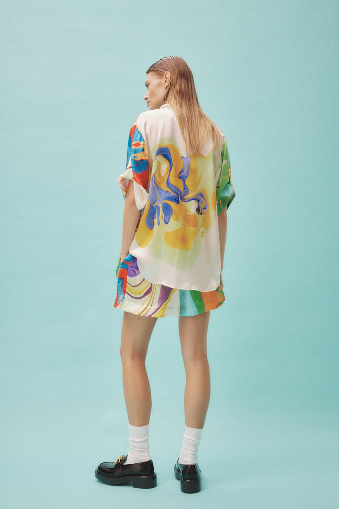 jumbled alemais luca silk shirt bright pattern oversized shirt australia