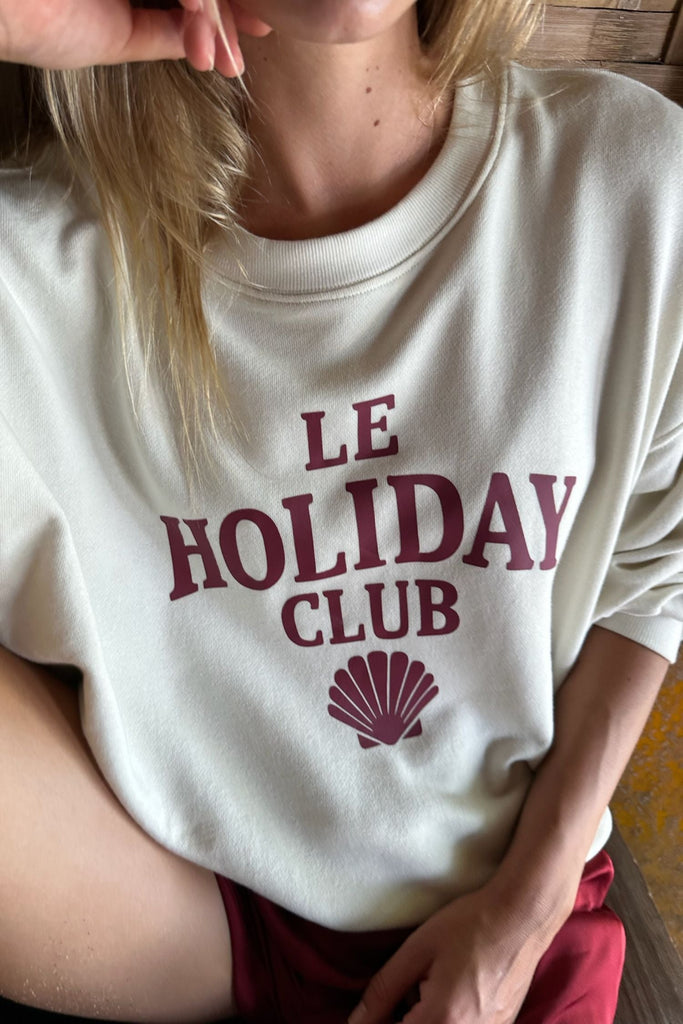 Le Holiday Club Sweater - Coconut White - Red