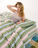 Cactus Stripe Linen Fitted Sheet by Kip & Co