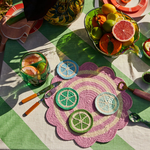 Fruitvale Crochet Coaster Set - Perilla