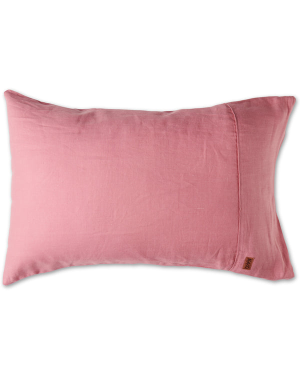 jumbled kip and co peony linen pillowcase set dusty pink bedding Australia 