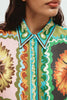 alemias jumbled disco daisy shirt flower green blue orange collar button front cuff sleeve australia jumbledonline