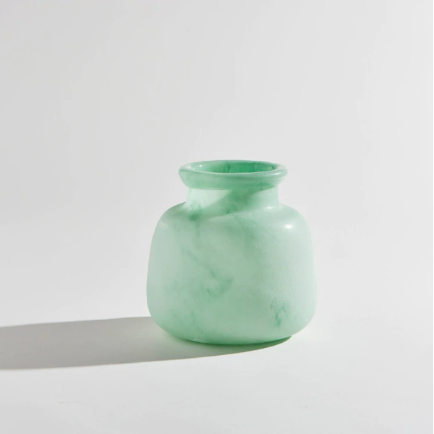 ben David KAS jumbled handmade Byron round vase glass mint green sculpture design styling australia