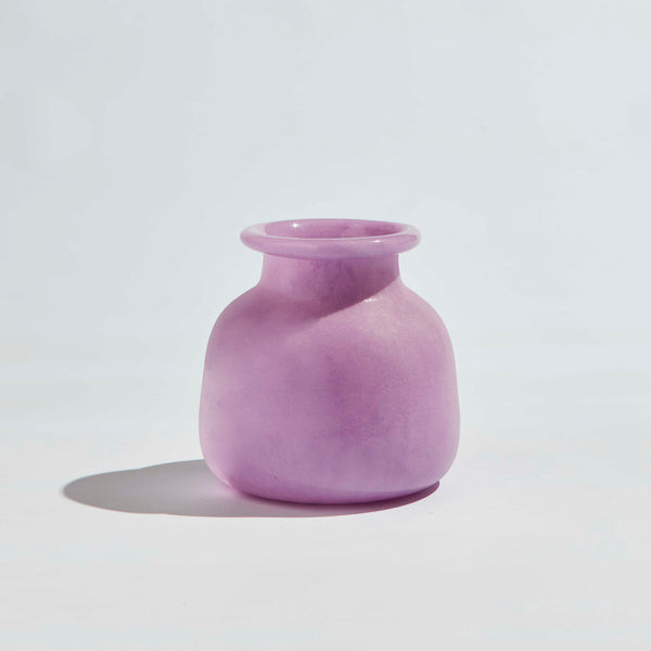 jumbled ben David  KAS Byron round glass vase orchid purple sculpture design australia