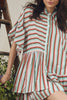 jumbled bohemian traders Genoa mini dress skyline stripe mint red navy white oversized ruffle short sleeve shirtdress collar pockets womens relaxed fashion jumbledonline