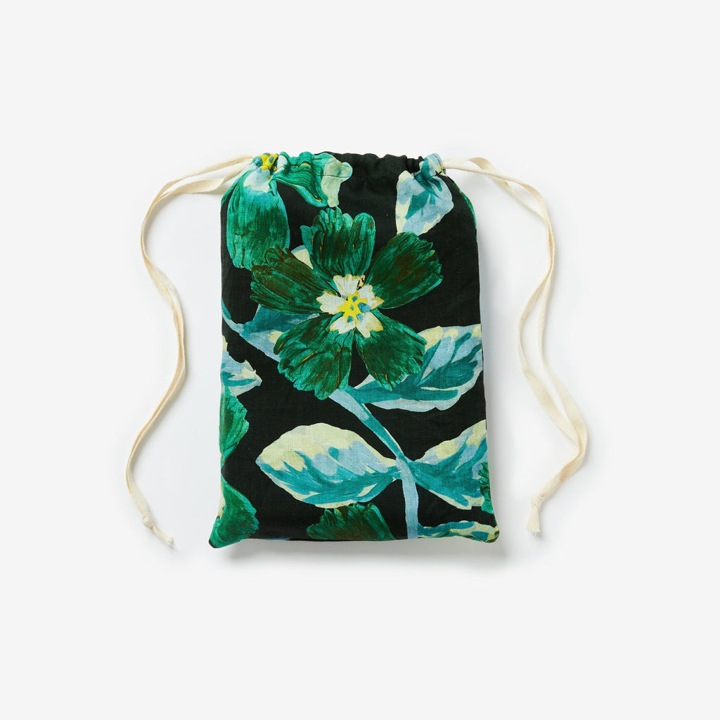 umbled bonnie and Neil green cosmos pillowcase set pillows bedding linen flowers floral black green blue australian made designed jumbledonline