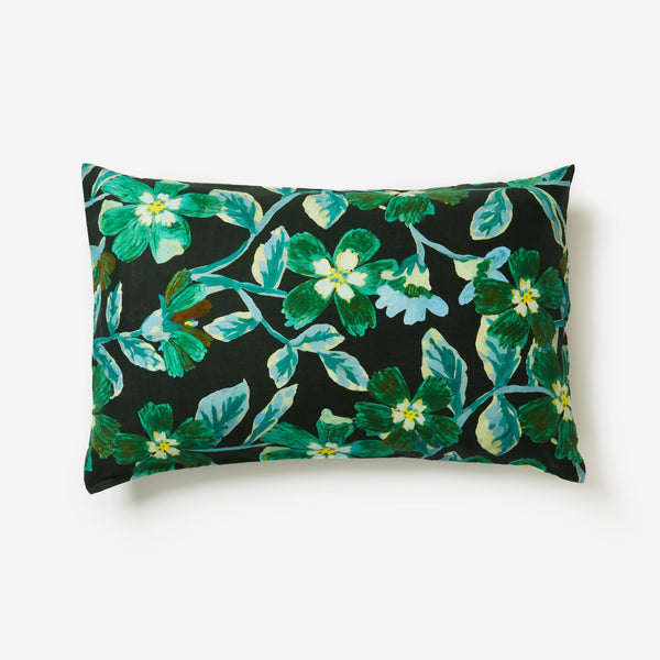 jumbled bonnie and Neil green cosmos pillowcase set pillows bedding linen flowers floral black green blue australian made designed jumbledonline