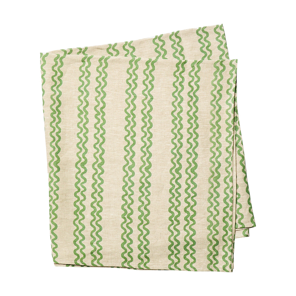 jumbled bonnie and neil double wave green tablecloth
