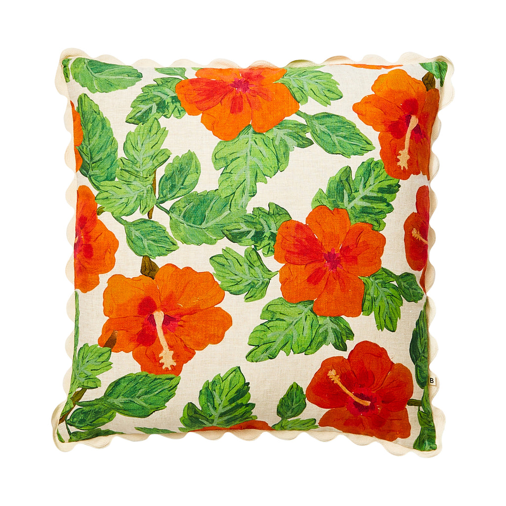 Hibiscus Red Cushion