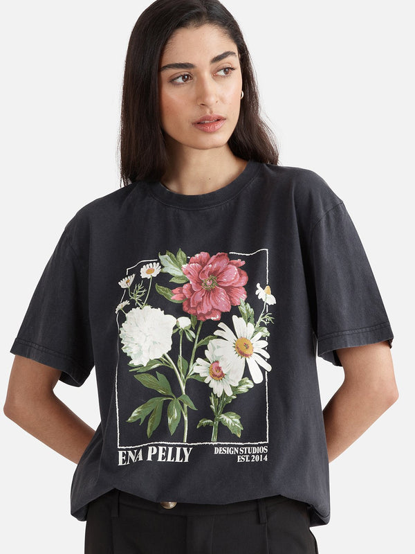  jumbled ena Pelly bouquet oversized tee t-shirt black summer womens fashion australia jumbledonline