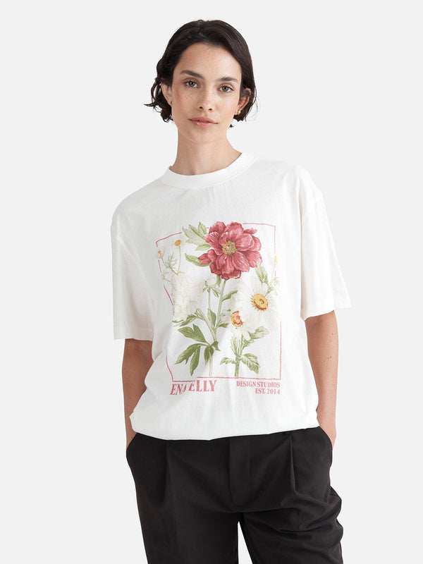 jumbled ena Pelly bouquet tee t-shirt white  summer fashion womens oversized australia jumbledonline