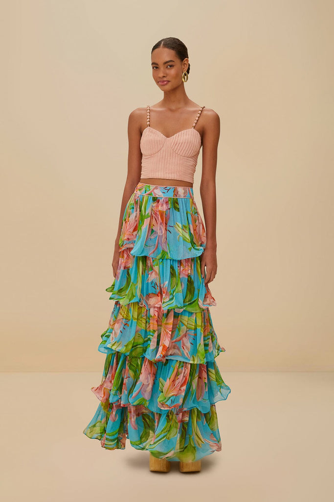 Blue Lily Bloom Maxi Skirt– Jumbled