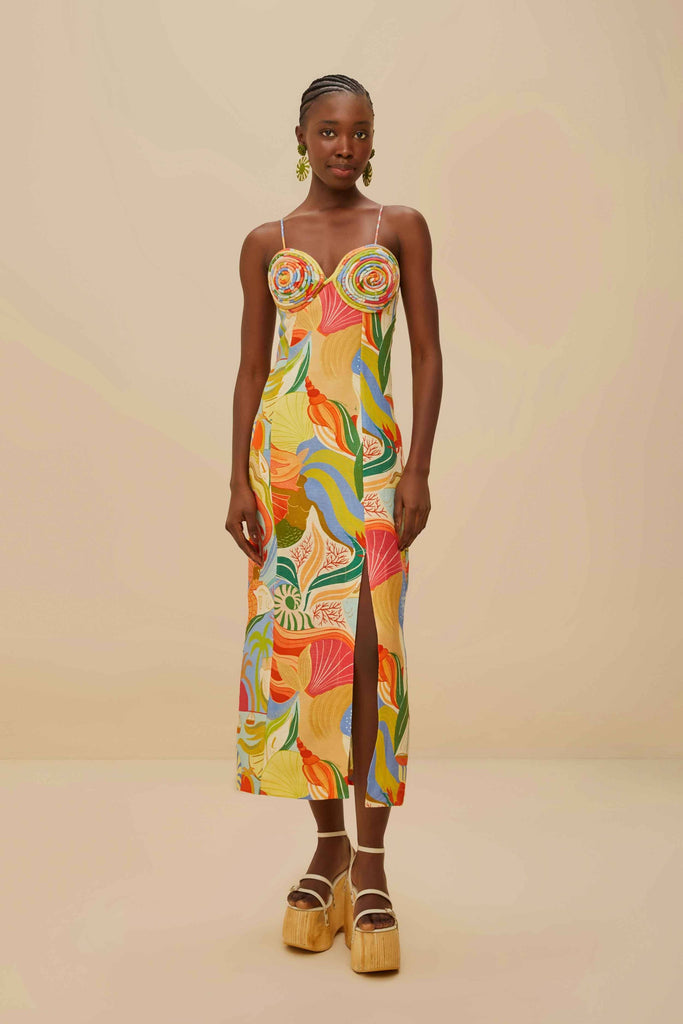 cup midi dress Conch Demi Cup Midi Dress With Matelass E4742A1782