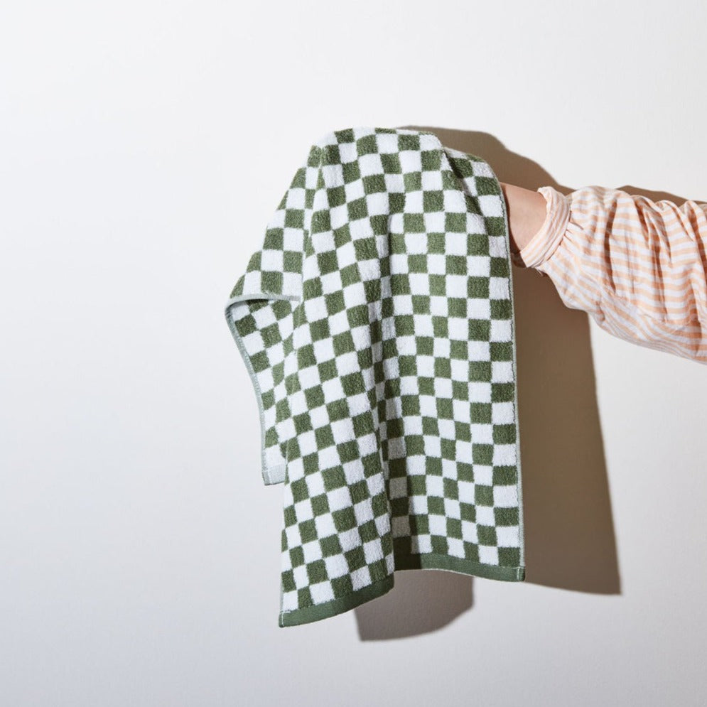 Hand Towel - Olive Check
