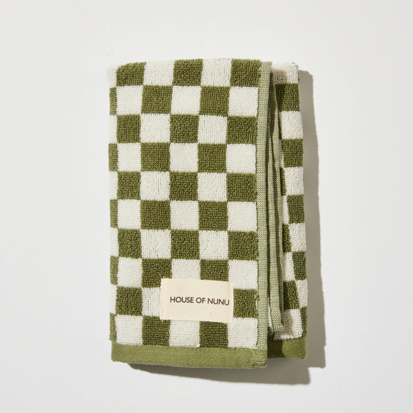 Hand Towel - Olive Check