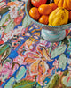 jumbled kip and co Kezz Brett waterlily waterway linen tablecloth French flax floral abstract art pink green blue orange flowers napery table linen styling home decor jumbledonline australia table setting