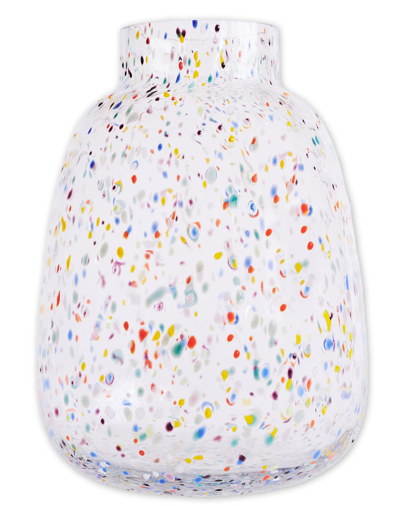 jumbled kip and co party speckle glass vase round clear rainbow terrazzo bright colourful gift homewares australia jumbledonline