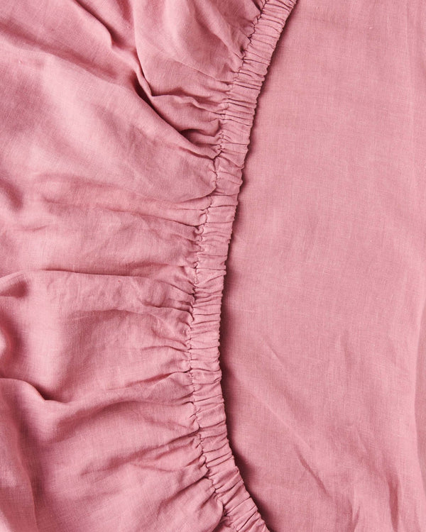 jumbled kip and co holiday collection peony linen dusty pink sheets fitted bedding australia