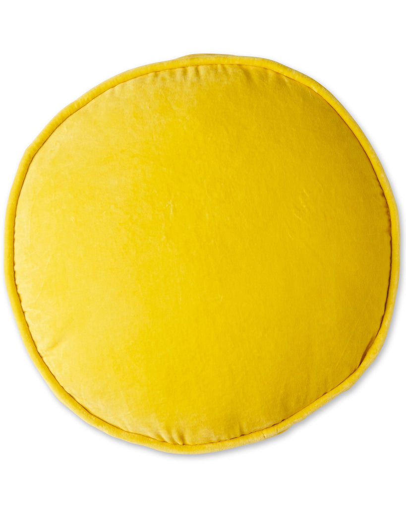 jumbled kip and co holiday collection velvet pea cushion round yellow decor bedroom living room styling australia