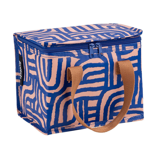 jumbled kollab lunch box bag insulated twisted blue peach tan stripe pattern work school lunch snacks australia jumbedonline