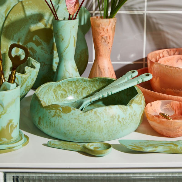 Designed in our stunning Artichoke colourway – swirling together cool mint and olive green shades for a refreshing finish